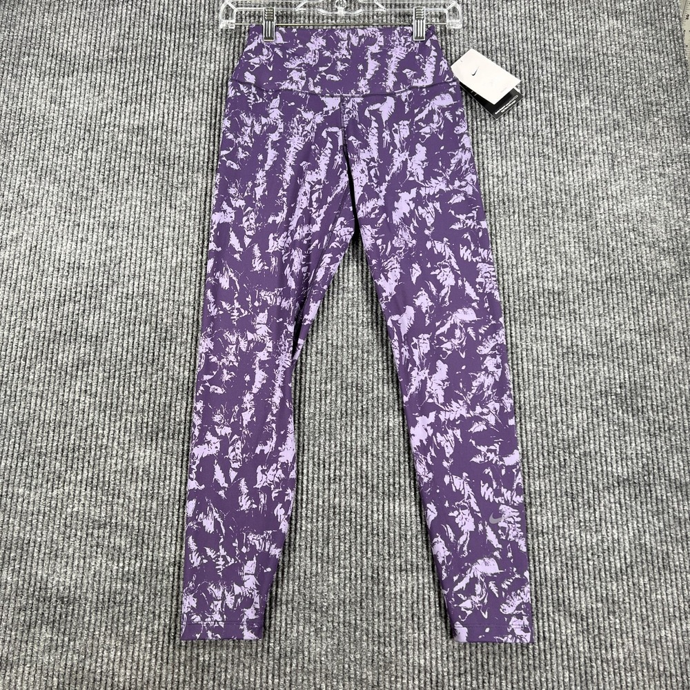 Nike One Leggings Womens Small Purple Training Dri Fit Workout Gym Active New
